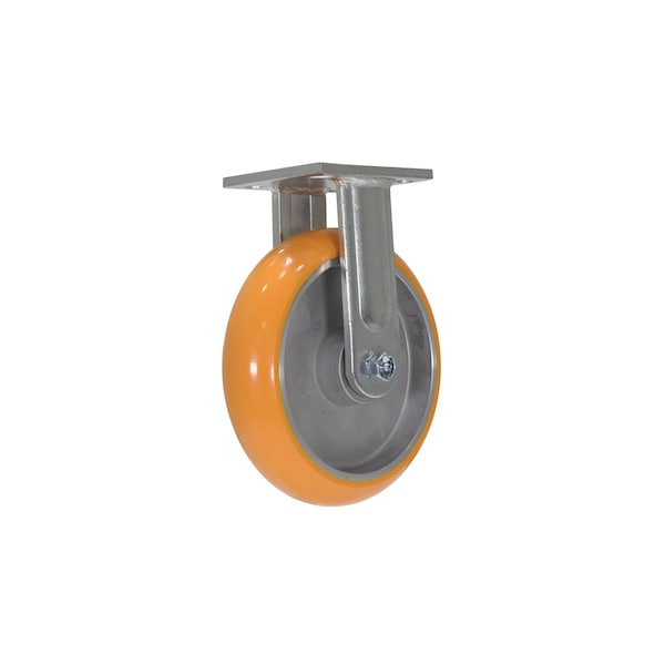 Orange Premium Heavy Duty Rigid Polyurethane 8 x 2 Caster